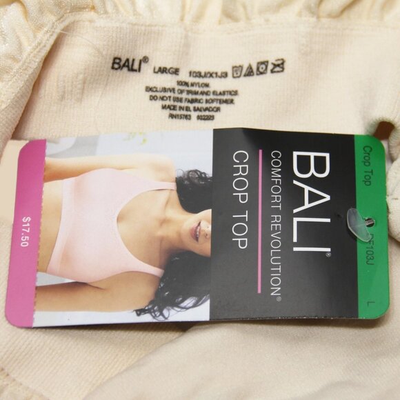 X3 Bali Comfort Revolution Microfiber Crop Top Seamless Wirefree 103J Beige Lg - Picture 3 of 4